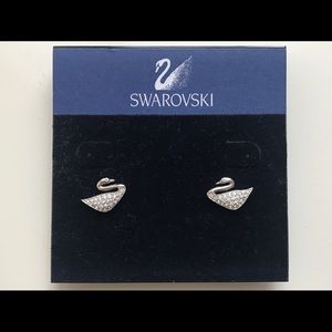 Authentic SWAROVSKI Swan Mini Pierced Earrings